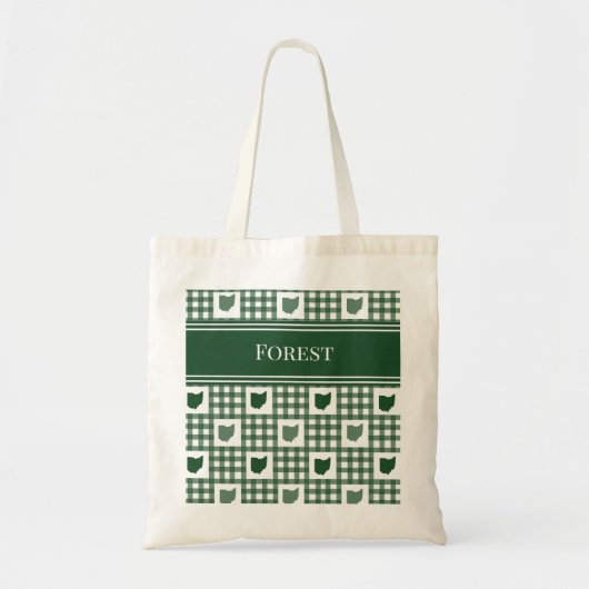 Ohio Groen Gingham Tote Bag (Voorkant)