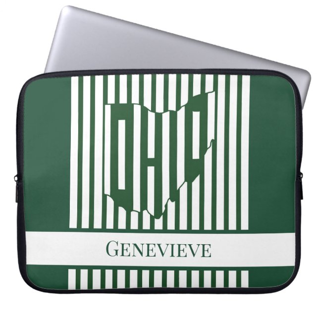 Ohio Groene Streep Laptop Sleeve (Voorkant)