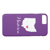 Ohio Heart Paarse Custom Monogram Case-Mate iPhone Case (Achterkant (Horizontaal))
