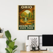 Ohio Hocking Hills State Park V01 Poster (Thuiskantoor)