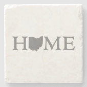 Ohio Home Buckeye State Shaped Letter Ohioan Gray Stenen Onderzetter (Voorkant)