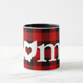 Ohio Home Heart Red Buffalo Check Patroon Mok (Midden)