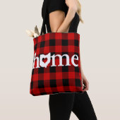 Ohio Home Heart Red Buffalo Check Patroon Tote Bag (Dichtbij)
