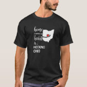 Ohio Home is waar het hart het graafschap Hocking T-shirt (Voorkant)