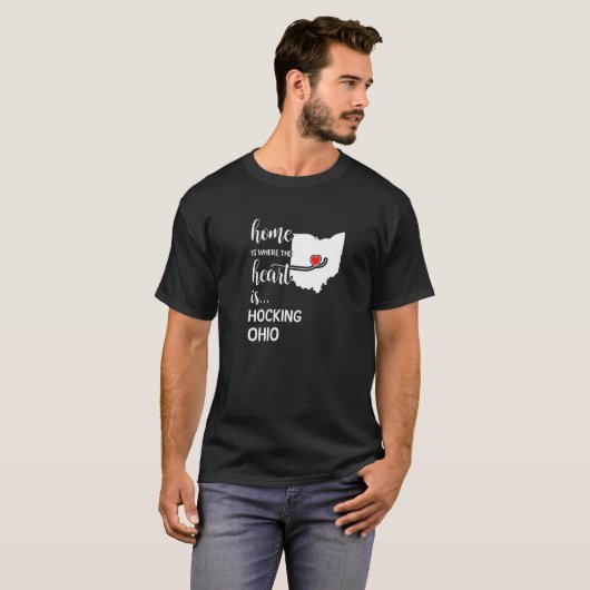 Ohio Home is waar het hart het graafschap Hocking T-shirt (Voorkant volledig)