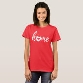 Ohio Home Love Script State Heart T-shirt (Voorkant volledig)