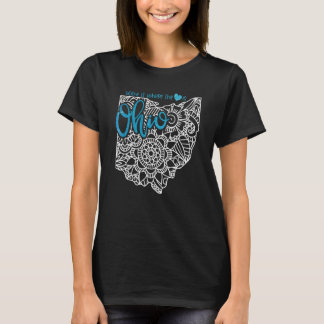 Ohio Home State Oh Mandala Kaart Usa Amerika Veren T-shirt