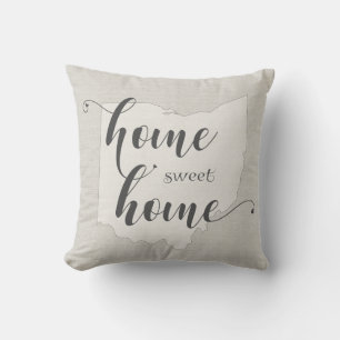 Ohio - Home Sweet Home burlap-look Kussen