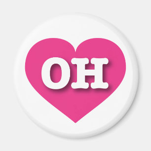 Ohio Hot Pink Heart - Ik hou van OH Magneet