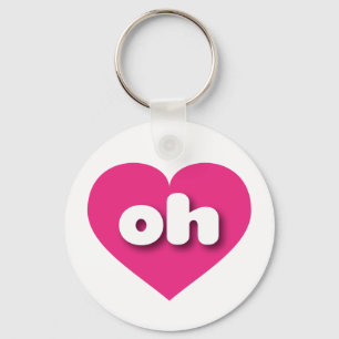 Ohio hot roze hart - Ik hou van oh Sleutelhanger