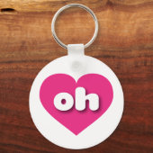 Ohio hot roze hart - Ik hou van oh Sleutelhanger (Voorkant)
