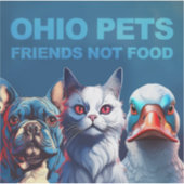 OHIO HUISDIEREN Vrienden GEEN eten Sticker (Voorkant)
