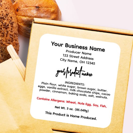 Ohio huisje voedsel wet etiketten