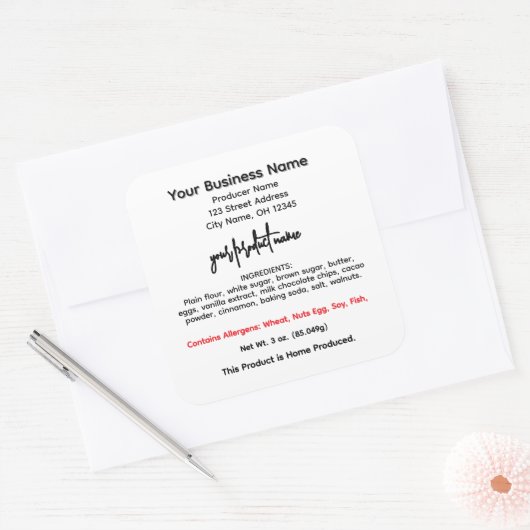 Ohio huisje voedsel wet etiketten (Envelop)