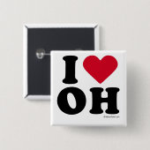 OHIO - "IK HOOP VAN OH" "IK HOOP VAN OHIO"  VIERKANTE BUTTON 5,1 CM (Voorkant /achterkant)