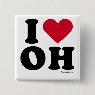 OHIO - "IK HOOP VAN OH" "IK HOOP VAN OHIO"  VIERKANTE BUTTON 5,1 CM