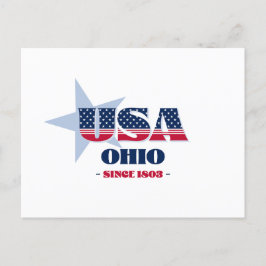 Ohio in rood, wit en blauw Briefkaart
