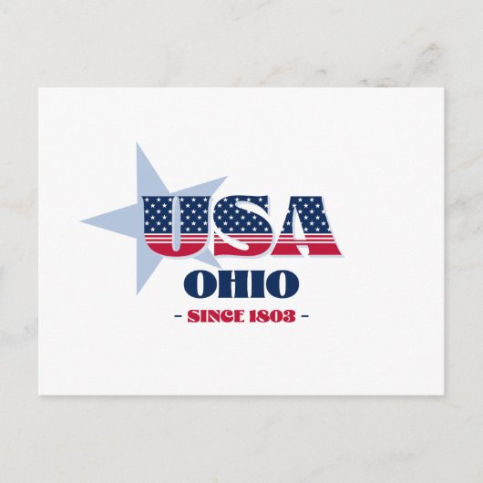 Ohio in rood, wit en blauw Briefkaart (Voorkant)