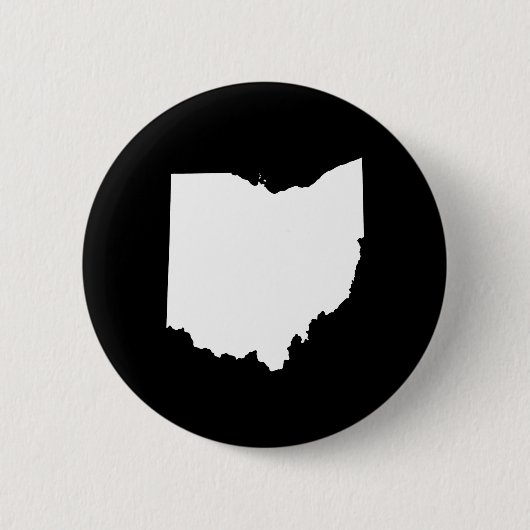 Ohio in wit en zwart ronde button 5,7 cm (Voorkant)