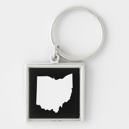 Ohio in wit en zwart sleutelhanger (Voorkant)