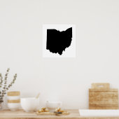 Ohio in zwart en wit poster (Keuken)