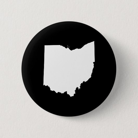 Ohio in zwart en wit ronde button 5,7 cm (Voorkant)