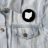 Ohio in zwart en wit ronde button 5,7 cm (In situ)