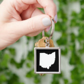 Ohio in zwart en wit sleutelhanger (Hand)