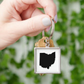 Ohio in zwart en wit sleutelhanger (Hand)
