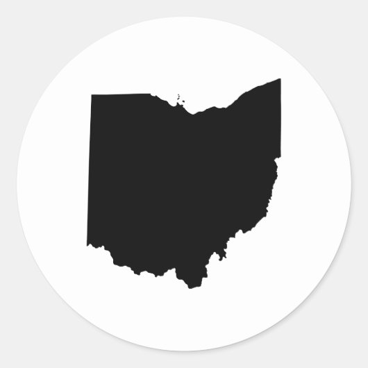 Ohio in zwart-wit ronde sticker (Voorkant)