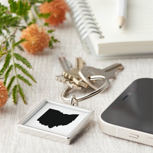 Ohio in zwart-wit sleutelhanger (Zijkant)