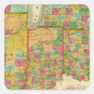 Ohio, Indiana en Illinois Vierkante Sticker