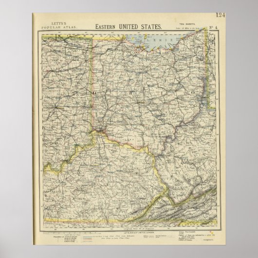 Ohio, Indiana, Kentucky, West Virginia Poster (Voorkant)