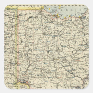 Ohio, Indiana, Kentucky, West Virginia Vierkante Sticker