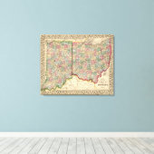 Ohio, Indiana Map door Mitchell Canvas Afdruk (Insitu (Houten vloer))