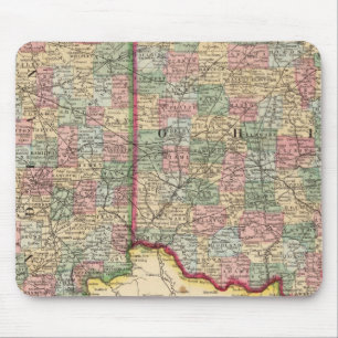 Ohio, Indiana Map door Mitchell Muismat