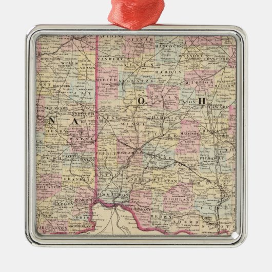 Ohio, Indiana Metalen Ornament (Voorkant)
