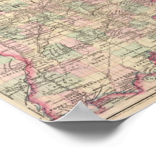 Ohio, Indiana Poster (Hoek)