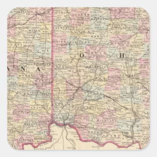 Ohio, Indiana Vierkante Sticker