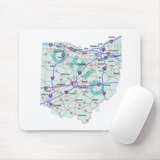 Ohio Interstate Map Mousepad Muismat (Met muis)