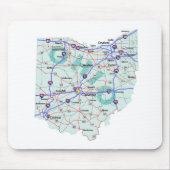 Ohio Interstate Map Mousepad Muismat (Voorkant)