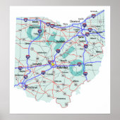 Ohio Interstate Map Print (Voorkant)