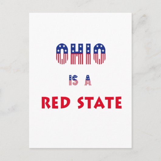 Ohio is een Rode Staat Briefkaart (Voorkant)