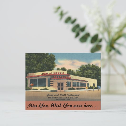 Ohio, Jerry & Bert's Restaurant, Painesville Briefkaart (Staand voorkant)