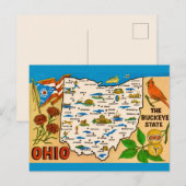 Ohio Kaart Briefkaart (Voorkant / Achterkant)