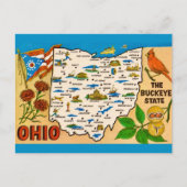  Ohio Kaart Briefkaart (Voorkant)