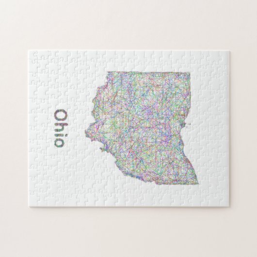 Ohio-kaart Legpuzzel (Horizontaal)