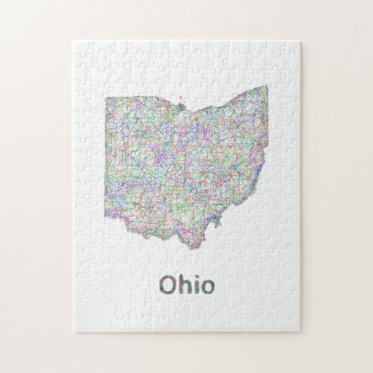 Ohio-kaart Legpuzzel (Verticaal)