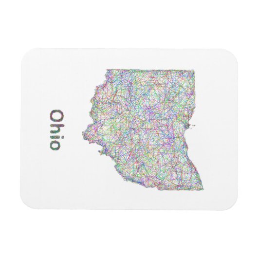 Ohio kaart magneet (Horizontaal)