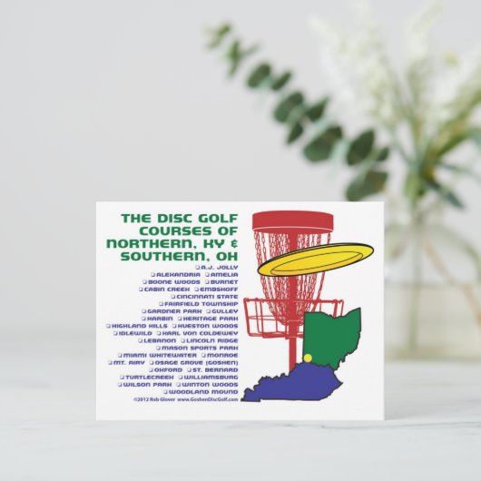 Ohio Kentucky Disk Golf Briefkaart (Staand voorkant)